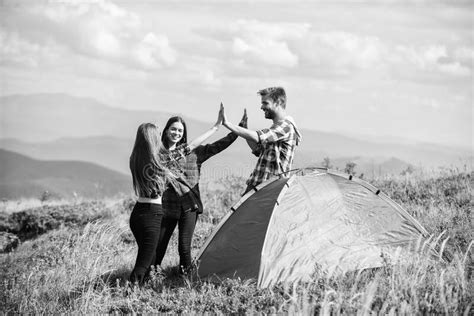 Well Done Camping Gear Camping Tent Good Job Teamwork Concept