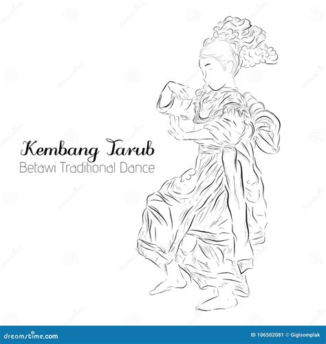 Young Girl Old Jakarta Kembang Tarub Traditional Betawi Indonesia