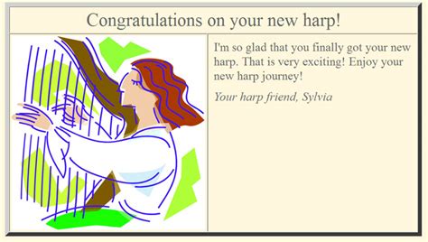 Send funny cards, videos & gifs with jibjab® all year long! Sylvia Woods Harp Center - Free Harp-e-Cards