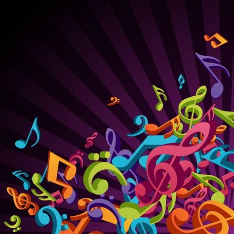 3d Colorful Music Vector Background Free Vector Graphics