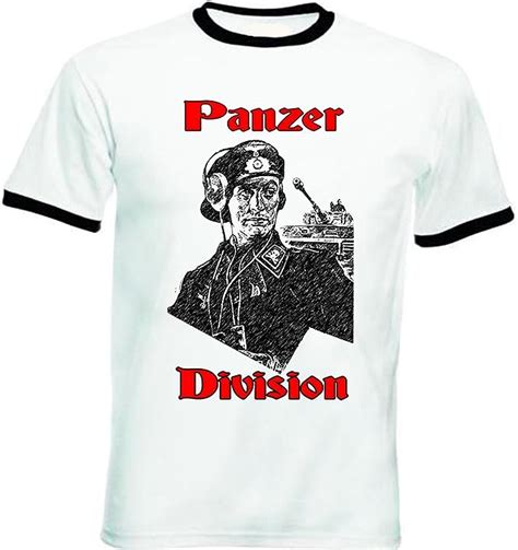 Teesquare1st Mens Panzer Division Black Ringer T Shirt Amazonfr