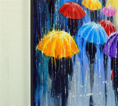 Painting Rain In Colorful Umbrellas Artist Olha Darchuk Jose Art