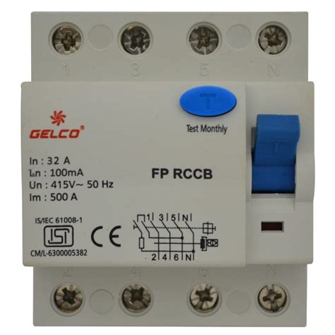 4 Pole Rccb Gelco Electronics Pvt Ltd