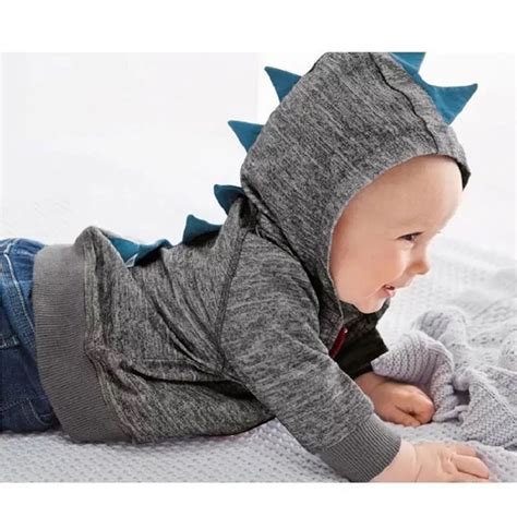 2017 Spring Infant Baby Boys Coats Cute Dinosaur Hooded Jackets Newborn
