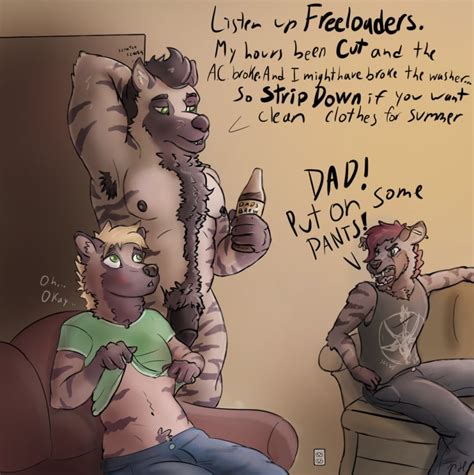 Rule 34 Anthro Clothing Father Father And Son Hyena Male Male Only