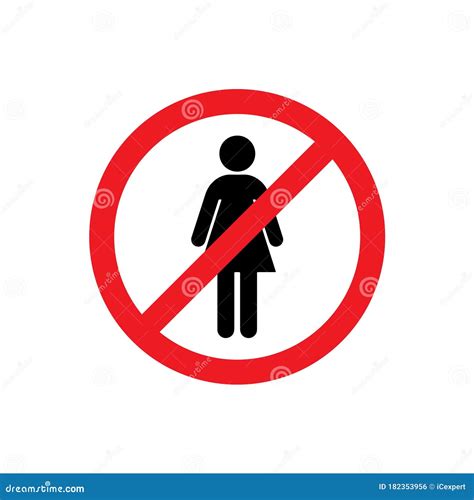 No Women Sign Stock Vector Illustration Of Design Isolated 182353956