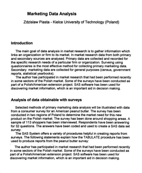 Example of a research paper. FREE 10+ Sample Data Analysis Templates in PDF | MS Word ...