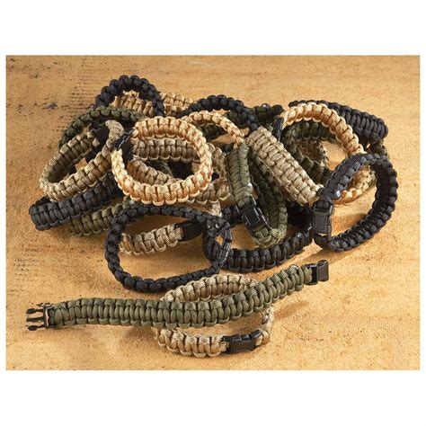 Paracord survival bracelets can be used to: 24 Military - style Paracord Survival Bracelets - 228980, Military Eyewear at Sportsman's Guide