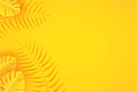 Premium Vector Yellow Summer Background In Paper Style