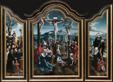 Triptych With The Crucifixion Saints And Donors Digital Collection