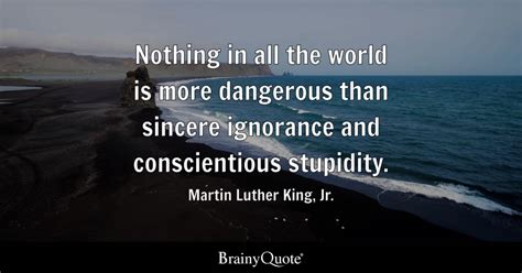Nothing In All The World Is More Dangerous Than Sincere Ignorance And