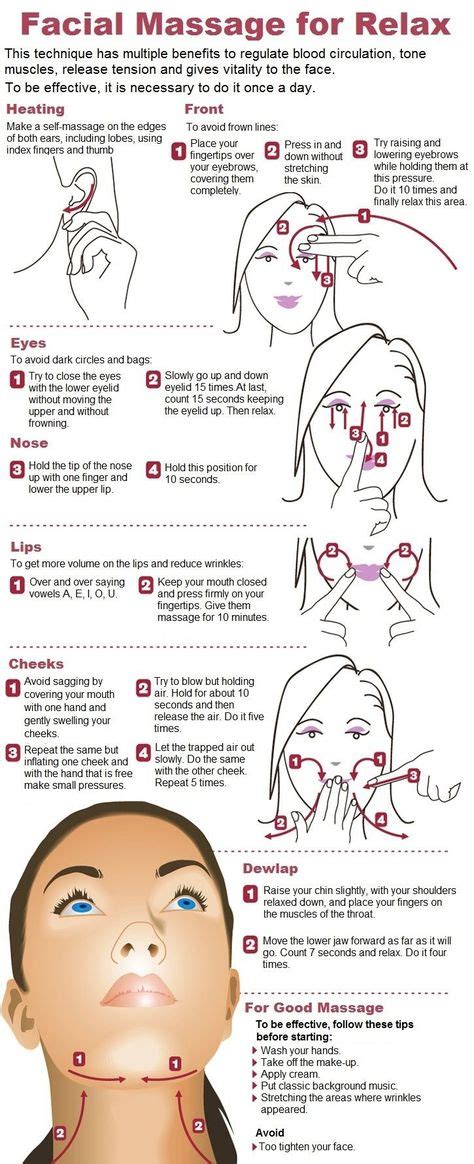 How To Give Yourself A Good Facial Massage Infographic With Images Facial Massage Shiatsu