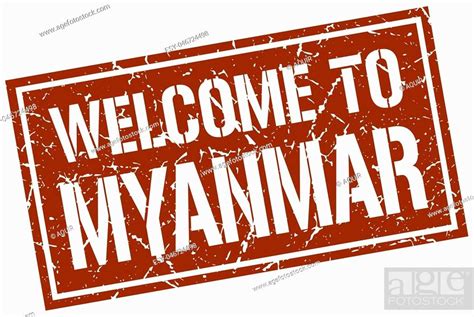 Welcome To Myanmar Stamp Stock Vector Vector And Low Budget Royalty
