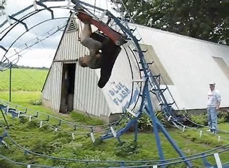 This homemade roller coaster — sent in by reader mark — could quite possibly be the fastest one we've seen yet, and it even has banked turns to keep things safe at high speeds. Homemade Roller Coaster in Backyard | Jorymon.com