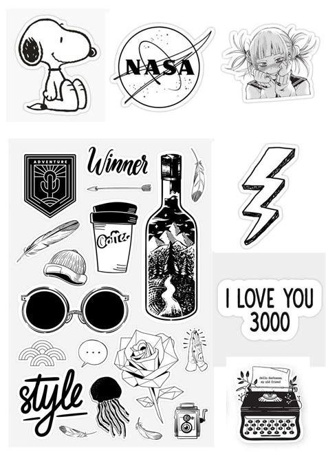 Black And White Stickers In 2023 Black And White Stickers Scrapbook