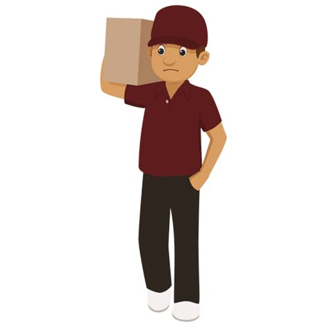 Delivery Man Parcel Cartoon Transparent Png And Svg Vector