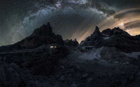 1680x1050 Dolomites Mountains Milky Way 1680x1050 Resolution Wallpaper