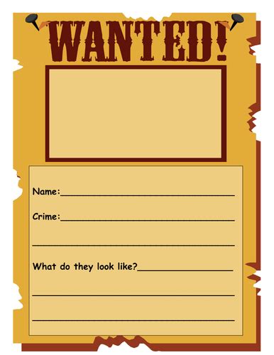 Wanted Poster Template For Kids Card Template