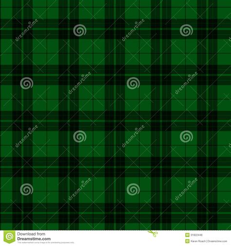 Green And Black Plaid Fabric Background Stock Illustration