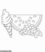 Coloring Summer Coloringpages Site Watermelon Ice Cream Cool Tutorial Posters Name sketch template