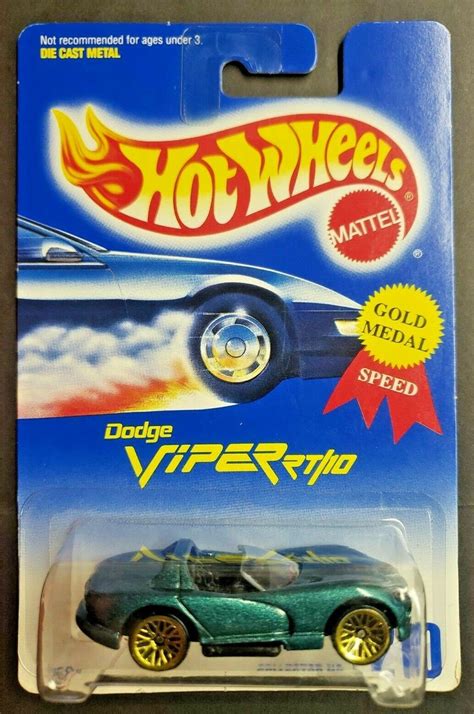 1992 Hot Wheels Dodge Viper Rt10 Green 210 Gold Medal Speed Etsy