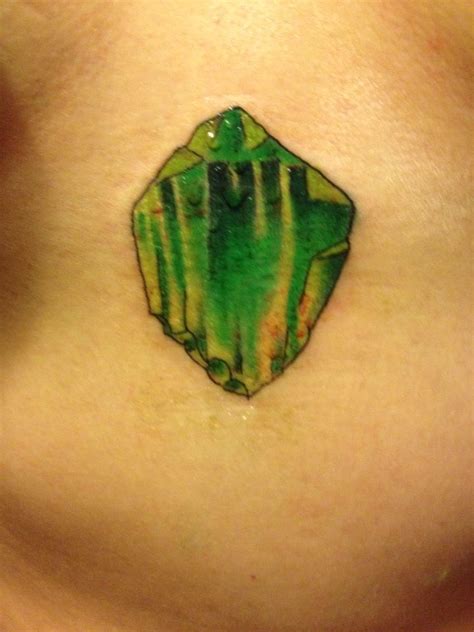 Emerald Sternum Tattoo Sternum Tattoo Watercolor Tattoo Emerald