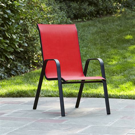 Essential Garden Bartlett Solid Red Stack Chair Kmart