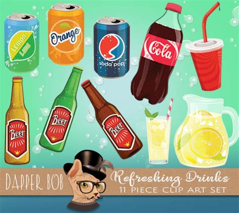 Refreshing Summer Drinks Clip Art Collection Soda And Beer Clipart Png