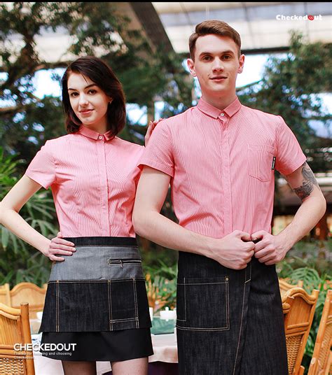 2022 Fall Restaurant Wait Staff Waiter Shirt Uniforms Factory Wholesale