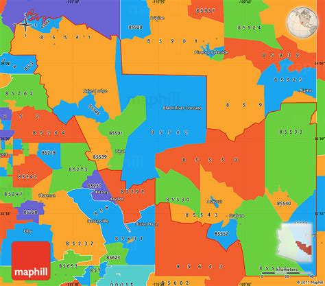 Political Simple Map Of Zip Codes Starting With 855
