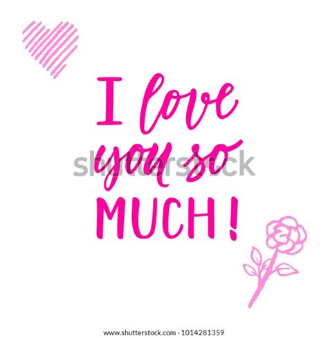 Love You Much Modern Calligraphy Phrase Stock Vector Royalty Free