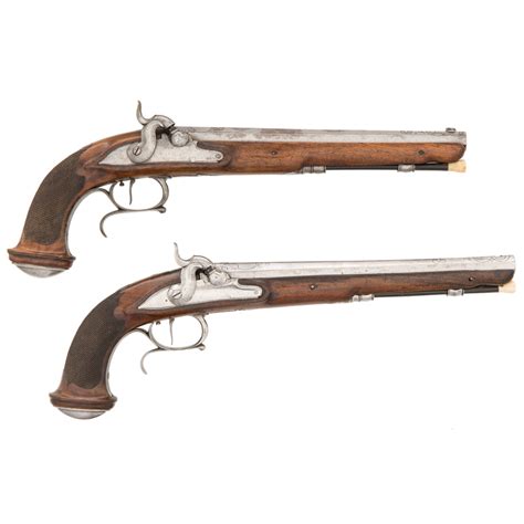 Cased Set Of Converted German Dueling Pistols With Barrels By Jacob