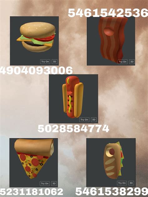 Food Costumes🍔🍕🥓🌭🥪 Bloxburg Decal Codes Coding Clothes Coding