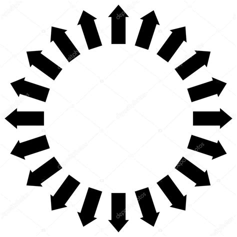 Group Of Arrows In Circle Pointing Outwards — Stock Vector © Vectorguy