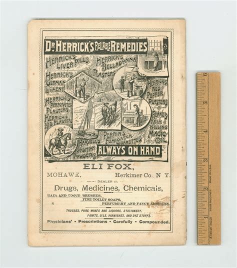 Antique Almanac 1891 Herricks Almanac With Ephemerides And Handsome Wood