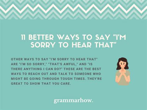 11 Better Ways To Say Im Sorry To Hear That