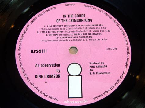 King Crimsonin The Court Of The Crimson King1969 Island Gatefold Lp