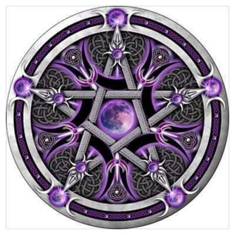 Purple Pentacle Pentacle Moon Pentacle Wicca