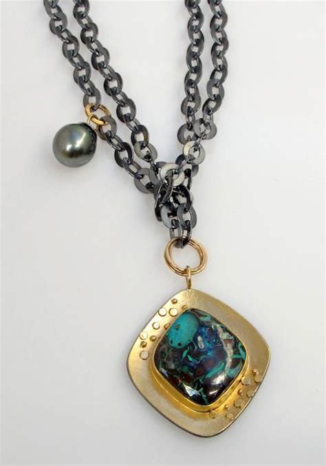 New Necklace With Gorgeous Koroit Boulder Opal And Tahitian Pearl Easy