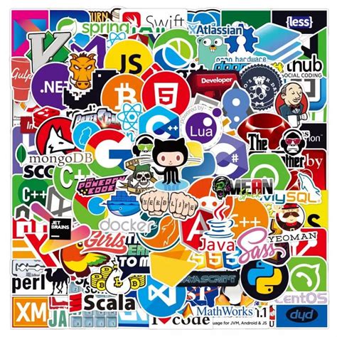 50 Pcs Programming Sticker Pack Coding Stickers Tech Software Etsy