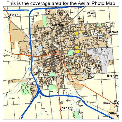 Aerial Photography Map Of Bloomington Il Illinois