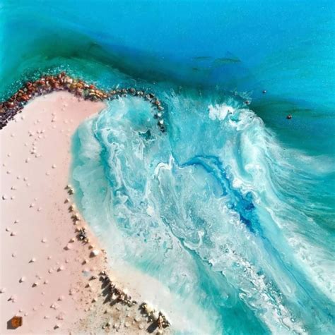 Abstract Seascape Teal Blue Beach Durdle Door Art Print Antuanelle