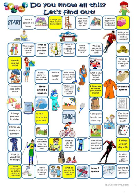 One Click Print Document English Games For Kids English Games Board