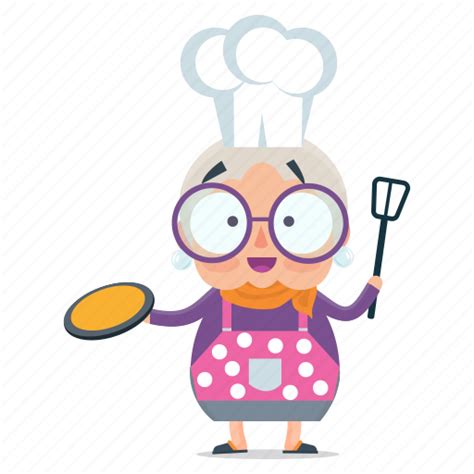 Grandmother Cooking Clipart Icons