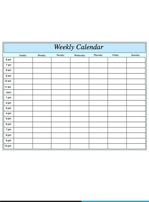 8+ Free Printable Weekly Calendar Templates in PDF | Weekly Schedule ...