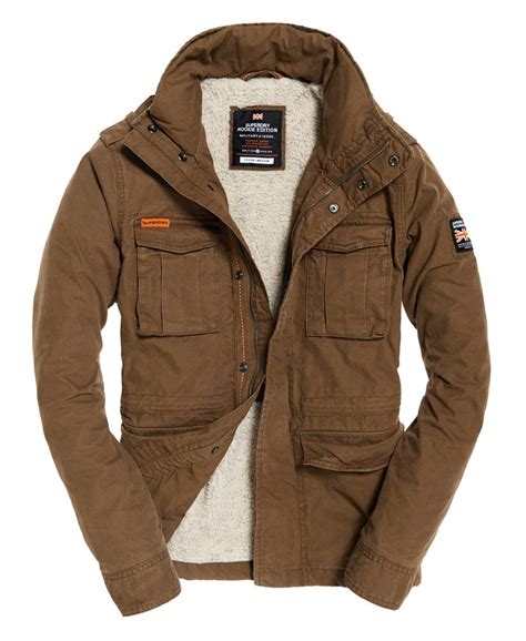 Mens Classic Rookie Military Jacket In Rusty Gold Superdry Ie
