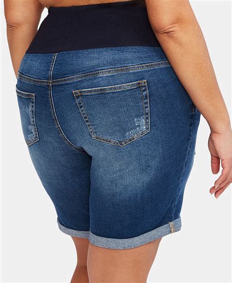 Motherhood Maternity Plus Size Cuffed Denim Shorts And Reviews