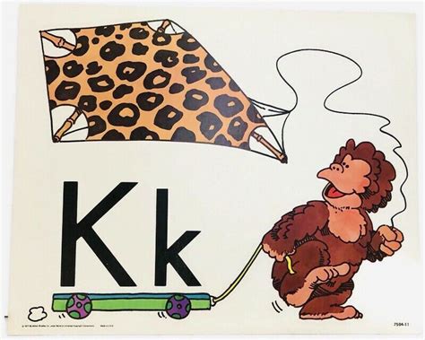 Vintage Alphabet Poster Card Electric Company Letter K 1977 Milton