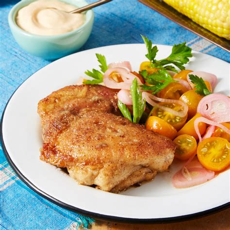 Stuck for work lunch ideas? Spicy Pan-Fried Chicken with Corn on the Cob & Tomato Salad | Recipe | Recipes, Pan fried ...