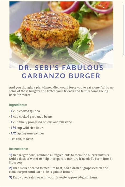 So i don't adhere to it strictly, but when i do a cleanse, it will be seven days, and then i go back. Dr Sebi Fabulous Garbanzo Burger | Dr sebi alkaline food, Dr sebi recipes, Dr sebi recipes ...